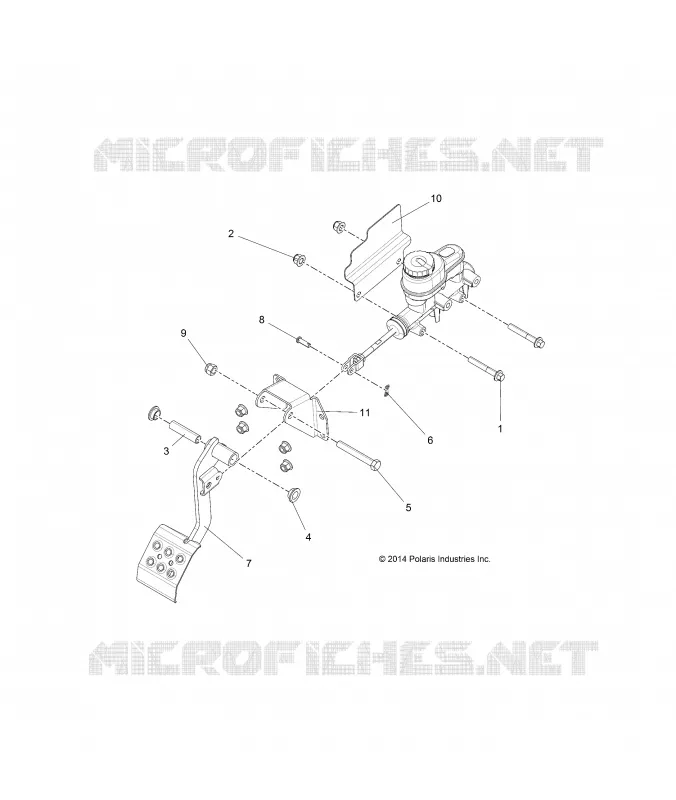 BRAKES, PEDAL AND MAITRE CYLINDRE MOUNTING - R20MAAE4G8/G9 (49RGRBRAKEFOOT15EV) Polaris RANGER ELECTRIC 2020 RANGER EV  RANGER EV