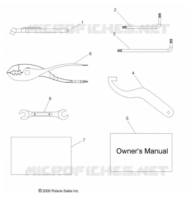 REFERENCES, TOOL KIT AND MANUEL DU PROPRIETAIRES - R20MAAE4G8/G9 (49RGRTOOL10SDW) Polaris RANGER ELECTRIC 2020 RANGER EV  RANGER EV