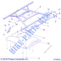 CARROSSERIE   BENNE / FIXATION   R20RSE99A9 (C700633) pour Polaris RANGER XP 1000 EPS de 2020