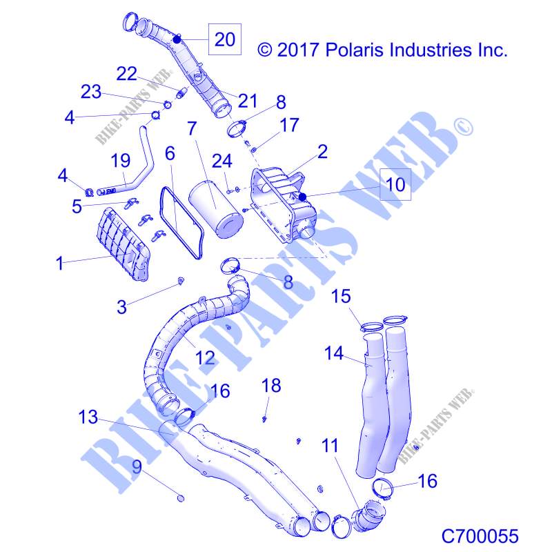 ENGINE, PRISE D'AIR SYSTEM   R20RRU99A9/AA/AF/AP/AX (C700055) pour Polaris RANGER XP 1000 EPS NORTHSTAR de 2020