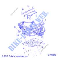 CHASSIS, CHASSIS AND SKID PLATES   R20RRE99AA/AF/AP/AX (C700018) pour Polaris RANGER XP 1000 EPS de 2020