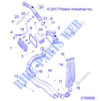 ENGINE, PRISE D'AIR SYSTEM   R20RRE99AA/AF/AP/AX (C700055) pour Polaris RANGER XP 1000 EPS de 2020