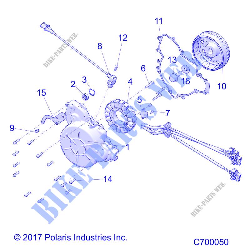 ENGINE, STATOR AND VOLANT MOTEUR   R20RRE99AA/AF/AP/AX (C700050) pour Polaris RANGER XP 1000 EPS de 2020
