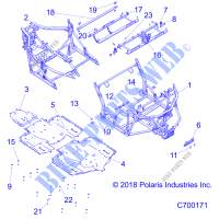 CHASSIS, CHASSIS AND SKID PLATES   G20G4P99AX/LX (C700171) pour Polaris GENERAL 1000 4 SEAT de 2020