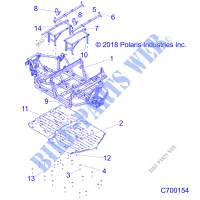 CHASSIS, CHASSIS AND SKID PLATES   R20RSF99AV/BV (C700154) pour Polaris RANGER CREW XP 1000 EPS TEXAS CA de 2020