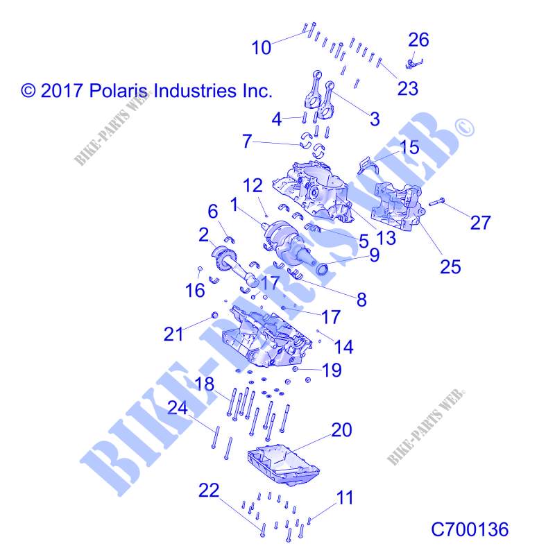 CARTERS MOTEUR AND CRANKSHAFT   G20GAP99AM (C700136) pour Polaris POLARIS GENERAL 1000 PREMIUM de 2020