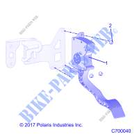 PEDALE D'ACCELERATEUR   R20T6U99AM (C700040) pour Polaris RANGER CREW 1000 FULLSIZE EPS de 2020