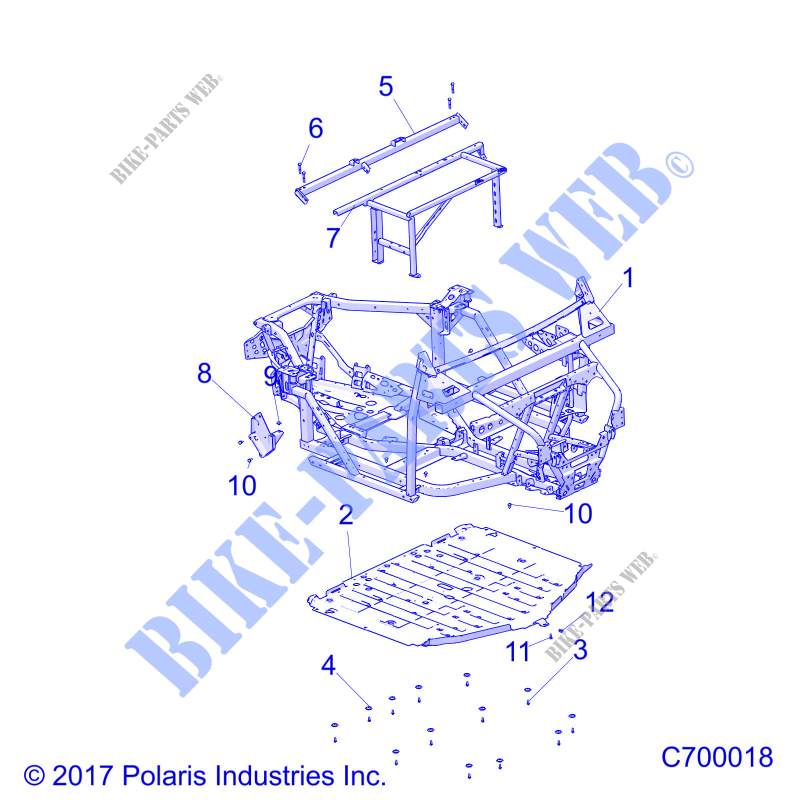 CHASSIS, CHASSIS AND SKID PLATES   R20RRB99/A/B (C700018) pour Polaris RANGER 1000 BC FACTORY CHOICE 49S & 50S de 2020
