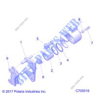 FREIN ARRIERE CALIPER   R20RRM99AL (C700016) pour Polaris RANGER XP 1000 EPS MUD de 2020