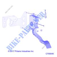 PEDALE D'ACCELERATEUR   R20RRM99AL (C700040) pour Polaris RANGER XP 1000 EPS MUD de 2020