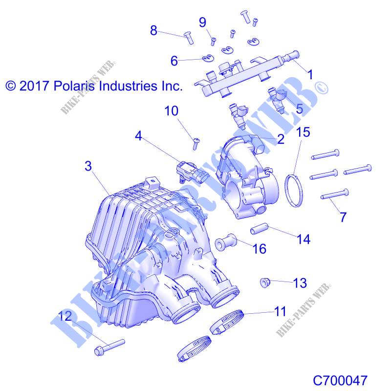 ENGINE, PRISE D'AIR MANIFOLD    R20RRM99AL (C700047) pour Polaris RANGER XP 1000 EPS MUD de 2020