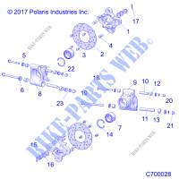 SUSPENSION ARRIERE CARRIER   R20RSM99AL (C700028) pour Polaris RANGER CREW XP 1000 EPS MUD de 2020