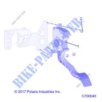 PEDALE D'ACCELERATEUR   R20RSB99/A/B (C700040) pour Polaris RANGER 1000 CREW BC FACTORY CHOICE 49/50S de 2020
