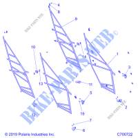 PORTES NETS   R20RSB99/A/B (C700722) pour Polaris RANGER 1000 CREW BC FACTORY CHOICE 49/50S de 2020