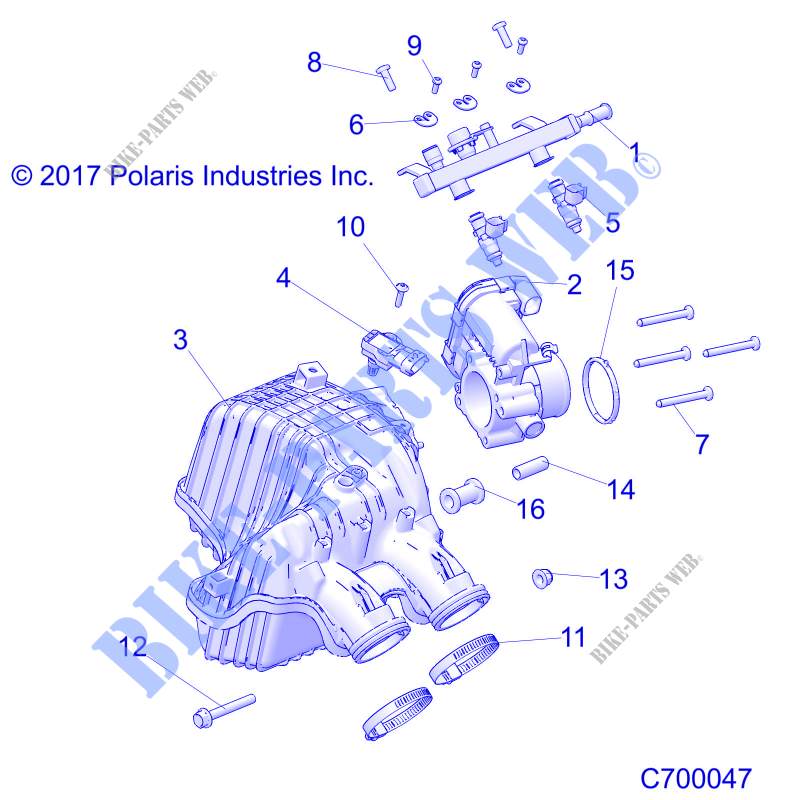 ENGINE, PRISE D'AIR MANIFOLD, EVAP, 50S   R20RSB99/A/B (C700047) pour Polaris RANGER 1000 CREW BC FACTORY CHOICE 49/50S de 2020