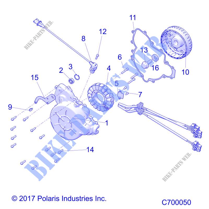 ENGINE, STATOR AND VOLANT MOTEUR   R20RSB99/A/B (C700050) pour Polaris RANGER 1000 CREW BC FACTORY CHOICE 49/50S de 2020