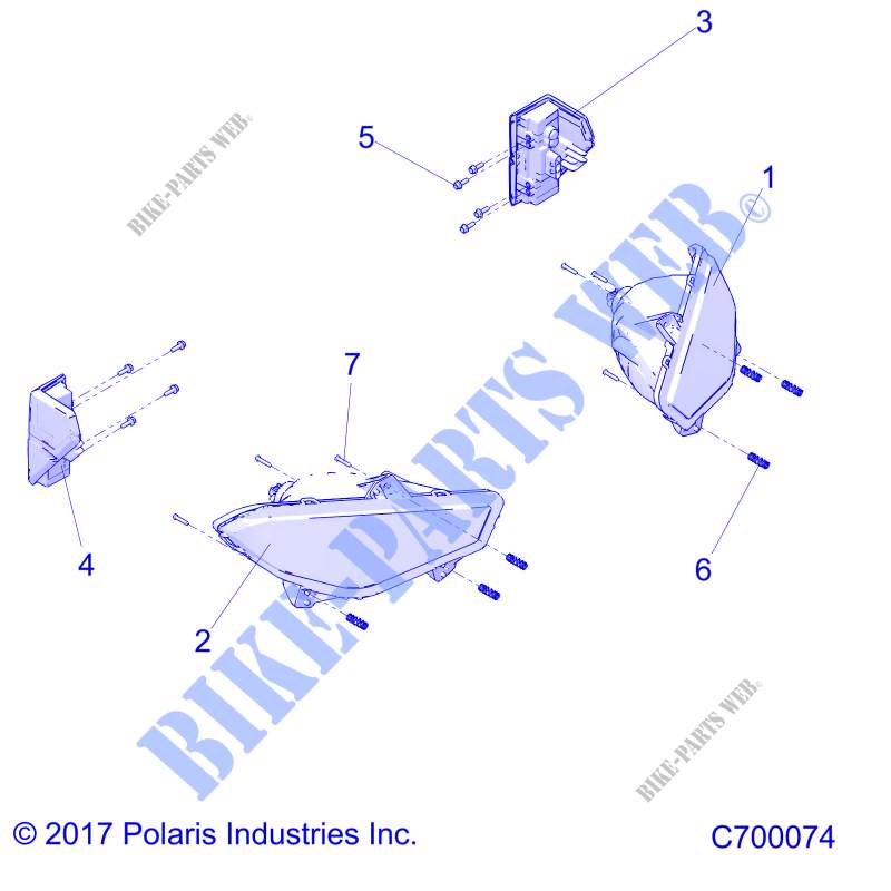 PHARES AND TAILLIGHTS   R20RSB99/A/B (C700074) pour Polaris RANGER 1000 CREW BC FACTORY CHOICE 49/50S de 2020
