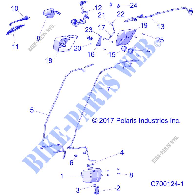 CARROSSERIE   ENSEMBLE ESSUI GLACE   R20RRU99/A/B (C700124 1) pour Polaris RANGER 1000 NORTHSTAR FACTORY CHOICE 49S & 50S de 2020