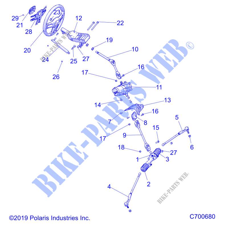 DIRECTION   R20RRU99/A/B (C700680) pour Polaris RANGER 1000 NORTHSTAR FACTORY CHOICE 49S & 50S de 2020