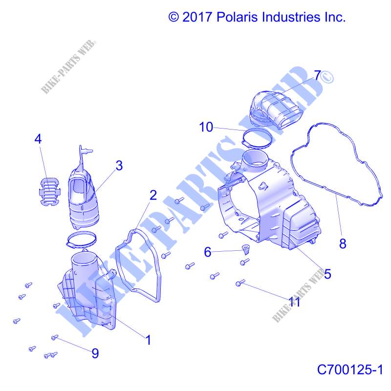 ENGINE, ALTERNATEUR  COVER HVAC   R20RRU99/A/B (C700125 1) pour Polaris RANGER 1000 NORTHSTAR FACTORY CHOICE 49S & 50S de 2020