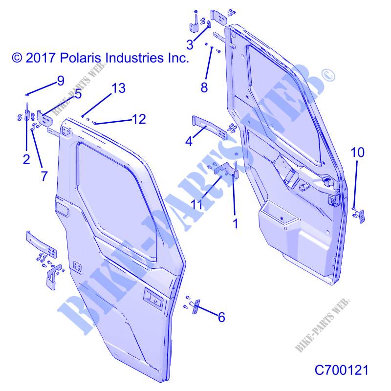 PORTES, FULL, MOUNTING   R20RRU99/A/B (C700121) pour Polaris RANGER 1000 NORTHSTAR FACTORY CHOICE 49S & 50S de 2020