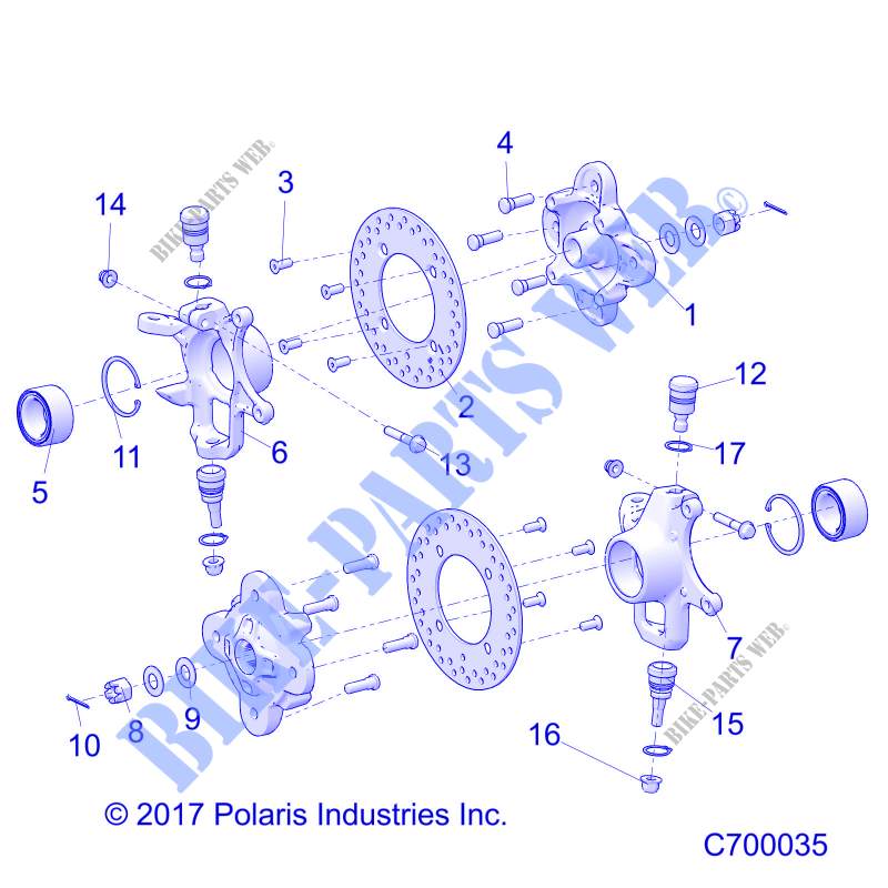 SUSPENSION AVANT HUB   R209RRU99/A/B (C700035) pour Polaris RANGER 1000 NORTHSTAR FACTORY CHOICE 49S & 50S de 2020