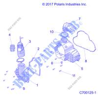 ENGINE, ALTERNATEUR  COVER HVAC   R20RSU99/A/B (C700125 1) pour Polaris RANGER CREW 1000 NORTHSTAR FACTORY CHOICE de 2020
