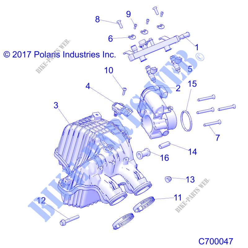 ENGINE, PRISE D'AIR MANIFOLD EVAP 50S   R20RSU99/B (C700047) pour Polaris RANGER CREW 1000 NORTHSTAR FACTORY CHOICE de 2020