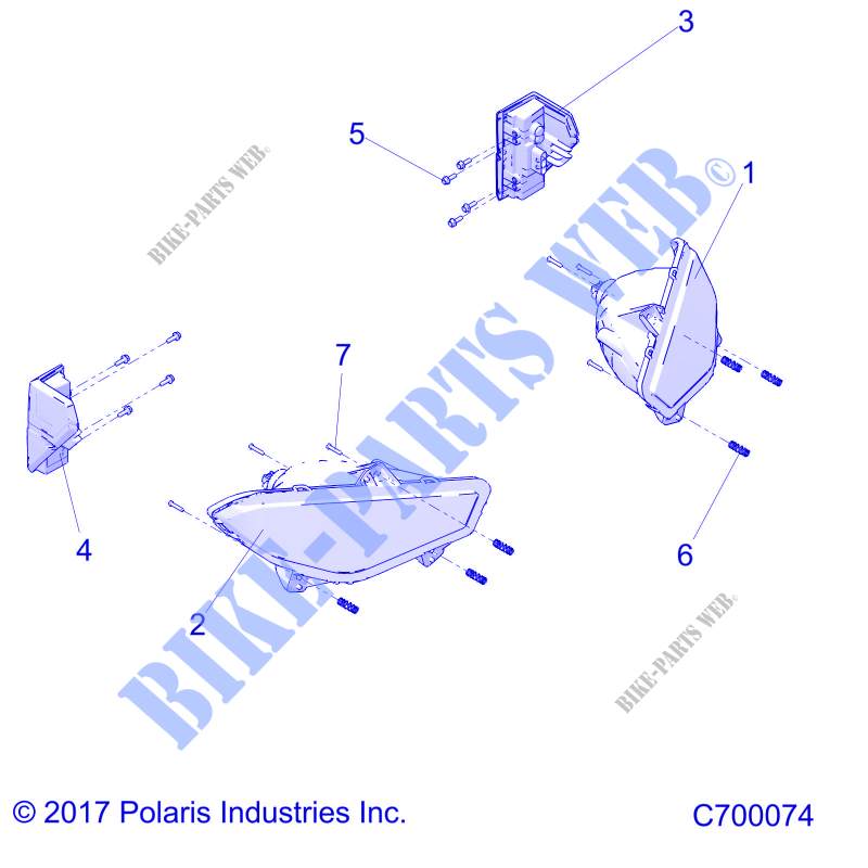 PHARES AND TAILLIGHTS   R20RSU99/A/B (C700074) pour Polaris RANGER CREW 1000 NORTHSTAR FACTORY CHOICE de 2020