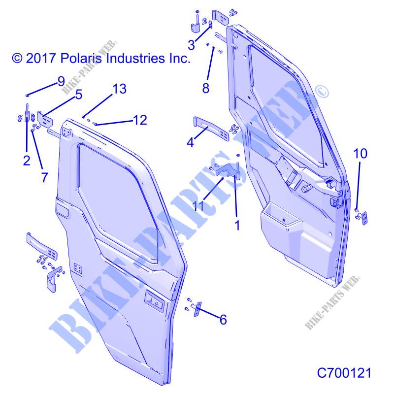 PORTES, FULL, MOUNTING   R20RSU99/A/B (C700121) pour Polaris RANGER CREW 1000 NORTHSTAR FACTORY CHOICE de 2020