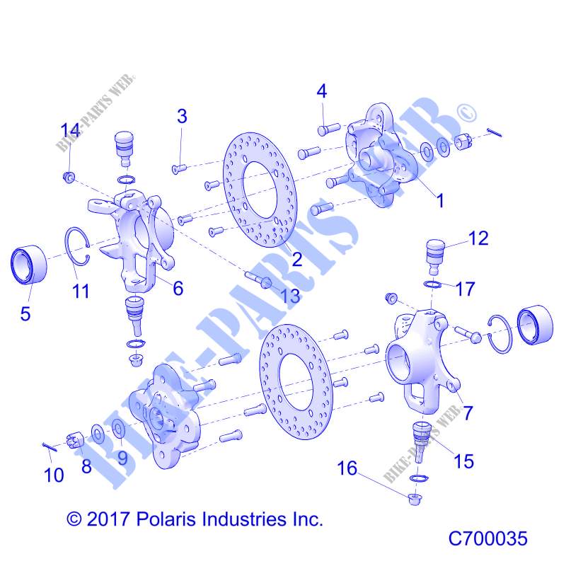 SUSPENSION AVANT HUB   R20RSU99/A/B (C700035) pour Polaris RANGER CREW 1000 NORTHSTAR FACTORY CHOICE de 2020