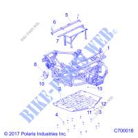 CHASSIS, CHASSIS AND SKID PLATES   R20RRED4F1/N1/SD4C1 (C700018) pour Polaris RANGER 902D EU/TRACTOR de 2020