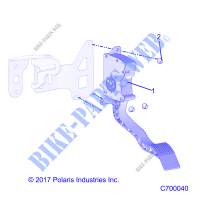 PEDALE D'ACCELERATEUR   R19RRM99AL (C700040) pour Polaris RANGER 1000 XP EPS MUD de 2019
