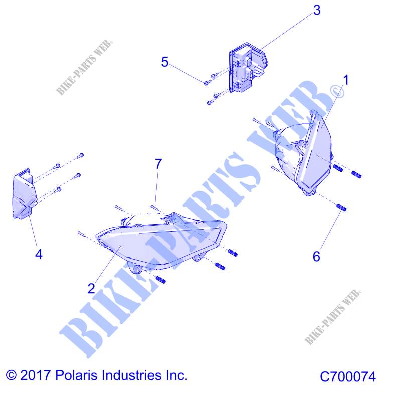 PHARES AND TAILLIGHTS   R19RRED4F1/N1/J1/SD4C1 (C700074) pour Polaris RANGER 902D EU/TRACTOR de 2019