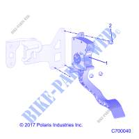 PEDALE D'ACCELERATEUR   R19RRB99A9 (C700040) pour Polaris RANGER 1000 BACK COUNTRY 49S de 2019