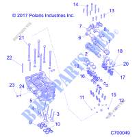 CYLINDRE HEAD AND VALVES   R19RSB99A9/B9 (C700049) pour Polaris RANGER 1000 CREW BACK COUNTRY 49/50S de 2019