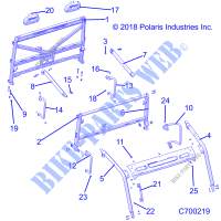 CHASSIS, CABINE   R19RSW99AS/A9/AD/BS/B9/BD (C700219) pour Polaris RANGER 1000 CREW NORTHSTAR RIDE COMMAND 49/50S de 2019