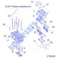 CYLINDRE HEAD AND VALVES   R19RSW99AS/A9/AD/BS/B9/BD (C700049) pour Polaris RANGER 1000 CREW NORTHSTAR RIDE COMMAND 49/50S de 2019