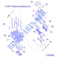 CYLINDRE HEAD AND VALVES   R19RSK99AS/A9/AD/BS/B9/BD (C700049) pour Polaris RANGER 1000 CREW RIDE COMMAND 49/50S de 2019