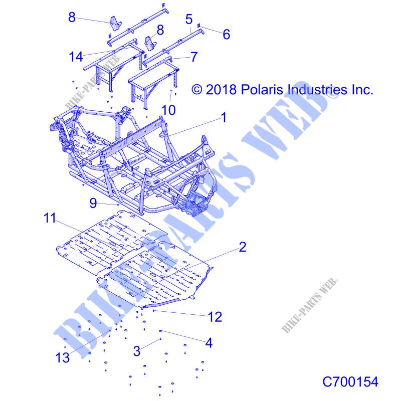 CHASSIS, CHASSIS AND SKID PLATES   R19RSE99/A (C700154) pour Polaris RANGER 1000 CREW 49S FACTORY CHOICE de 2019