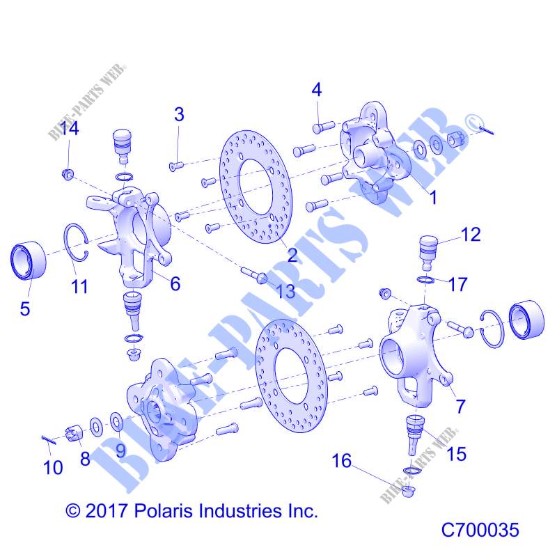 SUSPENSION AVANT HUB   R19RSE99/A (C700035) pour Polaris RANGER 1000 CREW 49S FACTORY CHOICE de 2019