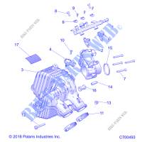 ENGINE, PRISE D'AIR MANIFOLD   R19RSE99N1 (C700493) pour Polaris RANGER XP 1000 EPS CREW EU de 2019