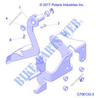 BRAKES, PEDAL AND MAITRE CYLINDRE MOUNTING   R18RVAD1N1 (C700133 3) pour Polaris 	RANGER 1000 DIESEL CREW MD de 2018