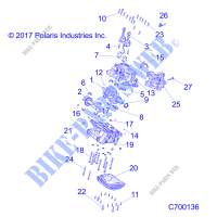 CARTERS MOTEUR AND CRANKSHAFT   R18RGE99BM/BB/B7/KBS/UB9/UBG (C700136) pour Polaris GENERAL 1000 EPS HUNTER EDITION de 2018