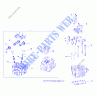 CYLINDRE HEAD, CAMS AND VALVES   R18RNE57NV (49RGRCYLINDERHD14570) pour Polaris RGR 570 EPS CREW MD  de 2018