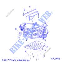 CHASSIS, CHASSIS AND SKID PLATES   R18RRU99AS/BS (C700018) pour Polaris 	RANGER XP 1000 EPS NORTHSTAR HVAC EDITION de 2018