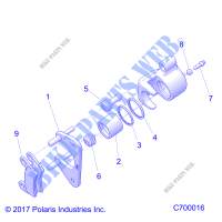 FREIN ARRIERE CALIPER   R18RRU99AS/BS (C700016) pour Polaris 	RANGER XP 1000 EPS NORTHSTAR HVAC EDITION de 2018