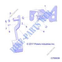 FREINS, PEDAL   R18RRU99AS/BS (C700039) pour Polaris 	RANGER XP 1000 EPS NORTHSTAR HVAC EDITION de 2018