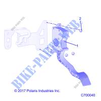 PEDALE D'ACCELERATEUR   R18RRU99AS/BS (C700040) pour Polaris 	RANGER XP 1000 EPS NORTHSTAR HVAC EDITION de 2018
