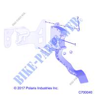 PEDALE D'ACCELERATEUR   R18RRE99NS (C700040) pour Polaris RANGER 1000 PS HD de 2018
